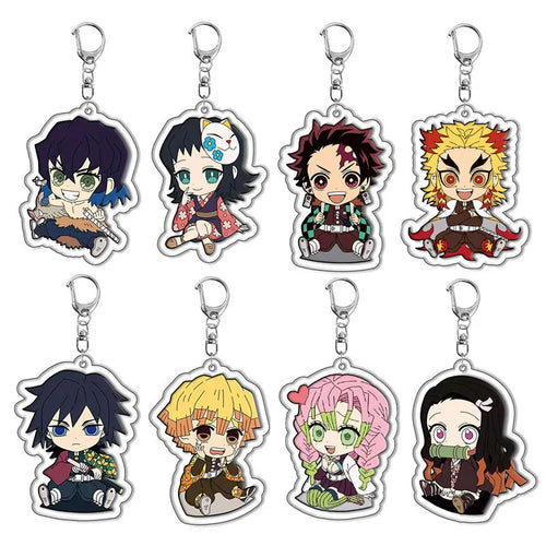 Demon Slayer Kimetsu no Yaiba Tanjiro Kamado Nezuko Acrylic Keychain Pendant Anime Merchandise Custom Wholesale In Stock Bulk