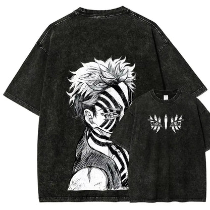 Anime Demon Slayer Graphic T Shirt Men's Clothing Women Washed Short Sleeve Tee Print Streetwear Casual Tops 2026 Summer Fashion