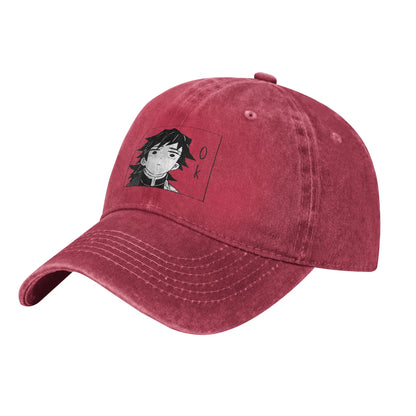 Giyuu Tomioka Demon Slayer Baseball Caps Casual Distressed Washed  Snapback Cap for Men Women Outdoor Activities Adjustable Caps