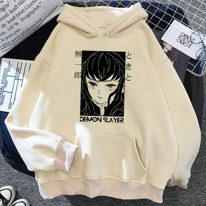 Muichiro Tokito Graphic Print Hooded Demon Slayer Anime Clothing Men Women Hoodies Tracksuit Unisex Pullover Harajuku Sweatshirt
