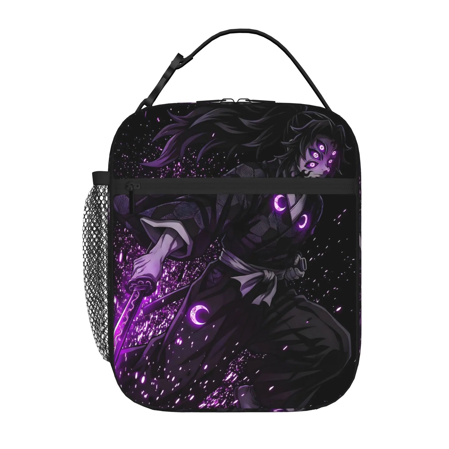 1 Piece Portable Lunch Container Upper Moon One  Zipper Closure Durable Pocket Demon Slayer  For Lunch Lunch Box Bag