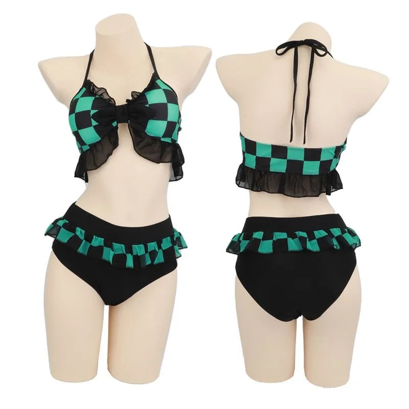 Demon Slayer: Kimetsu no Yaiba's new swimsuit cosplay role-playing bikini beach summer split swimsuit anime suit high-value gift