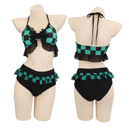 Demon Slayer: Kimetsu no Yaiba's new swimsuit cosplay role-playing bikini beach summer split swimsuit anime suit high-value gift