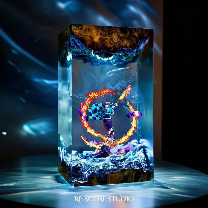 Demon Slayer peripheral model night light resin ornaments Tanjiro resin lamp model handicrafts home decoration