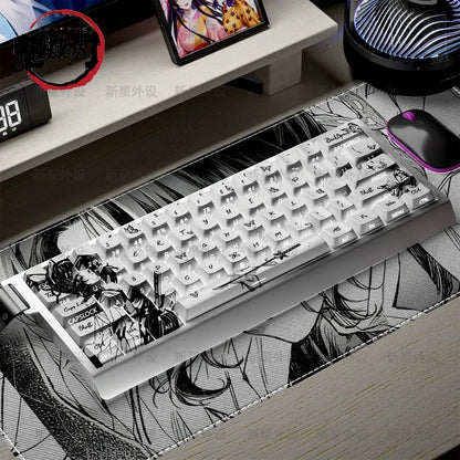 Cartoon Anime Demon Slayer Keycap PBT Material Side Transparent Cherry Height Adapt to mechanical keyboard magnetic axis keys