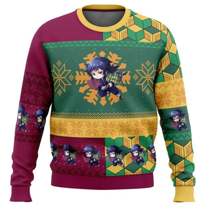 New Demon Slayers  inter Christmas Series Blade Round Neck Hoodie Printed Imitation Sweater Knitted Decorative Daily Necessit