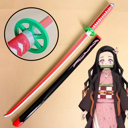 72/104cm Demon Slayer Sword Anime Kimetsu No Yaiba Cosplay Prop Tanjirou Shinobu Real Size Japanese Katana Samurai Sabre Gift