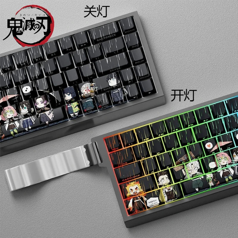 Cartoon Anime Demon Slayer Keycap PBT Material Side Transparent Cherry Height Adapt to mechanical keyboard magnetic axis keys