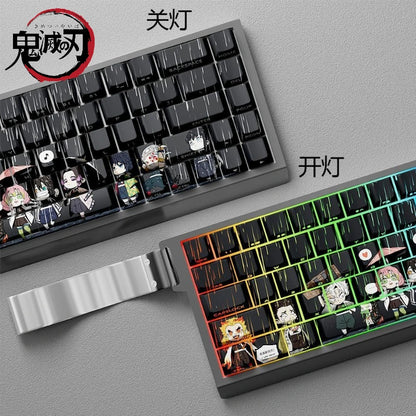 Cartoon Anime Demon Slayer Keycap PBT Material Side Transparent Cherry Height Adapt to mechanical keyboard magnetic axis keys