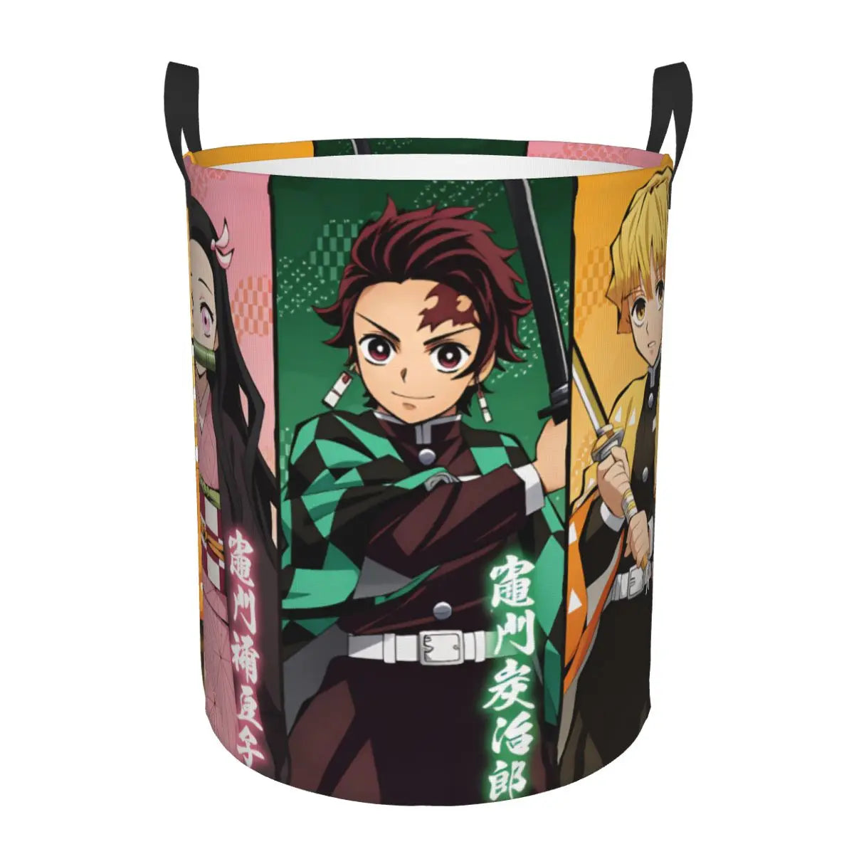 Tanjiro Kamado Demon Slayer Nezuko Kamado Laundry Basket Zenitsu Agatsuma Clothes Hamper for Household Clothes Storage Bag