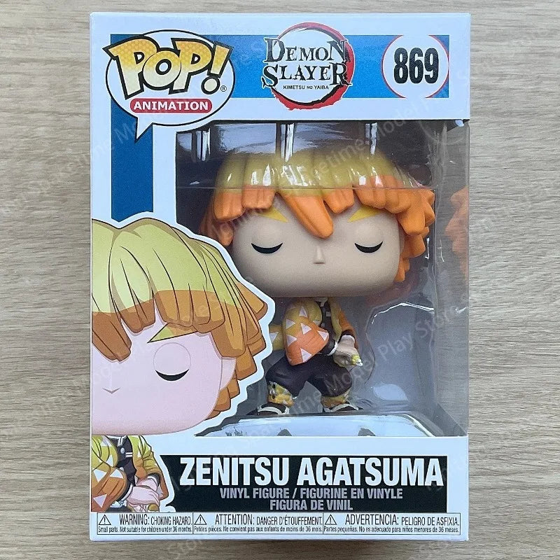 Funko Pop Demon Slayer Set Tanjiro Zenitsu Giyu Shinobu Akaza #2502 #2503 #2504 Figures Collectible Anime Model Ornament Gift