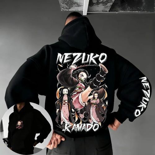 Demon Slayer Nezuko Kamado Anime Hoodie Pullover Sweatshirt Men Women Streetwear Casual Tops Cartoon Print Spring Autumn Fashion