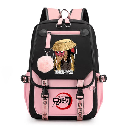 Demon Slayer Anime Print Backpack for Girls Casual School Bookbag Lightweight Teen Travel Rucksack