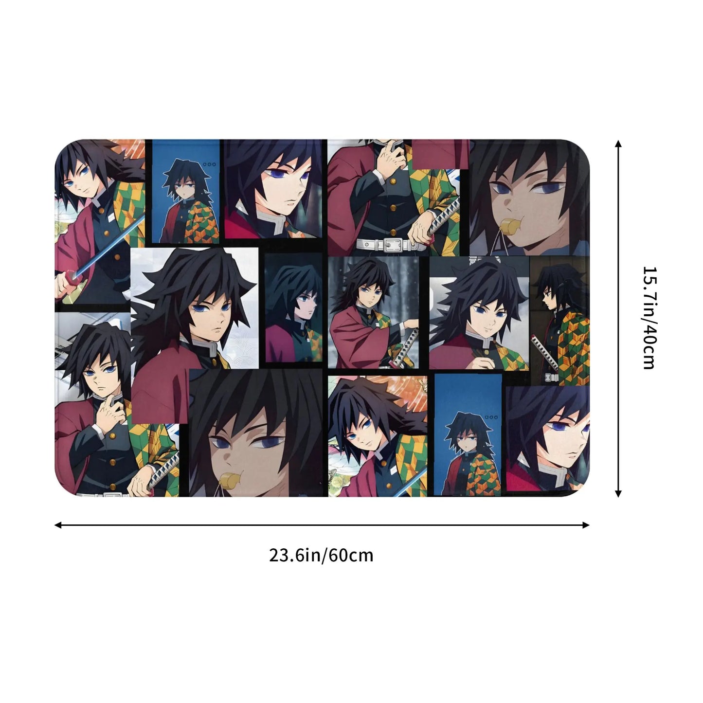 Demon Slayer Doormat Mat Anti-Slip Anime Giyu Tomioka Kitchen Bathroom Living Room Rug Carpet 40*60cm
