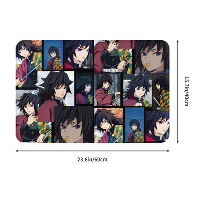 Demon Slayer Doormat Mat Anti-Slip Anime Giyu Tomioka Kitchen Bathroom Living Room Rug Carpet 40*60cm