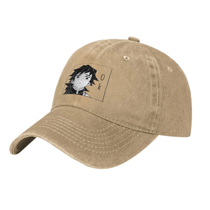 Giyuu Tomioka Demon Slayer Baseball Caps Casual Distressed Washed  Snapback Cap for Men Women Outdoor Activities Adjustable Caps