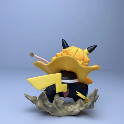 11cm Hot Anime Demon Slayer Yellow Lightning Agatsuma Zenitsu Figurine PVC Statue Model Doll Collection Ornament Toys Boys Gifts