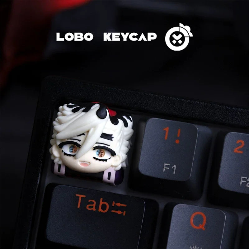 Cartoon Demon Slayer: Kimetsu No Yaiba Kokushibo Douma Akaza Character Series Keyboard Resin Material Keycap Esc Periphery Gifts