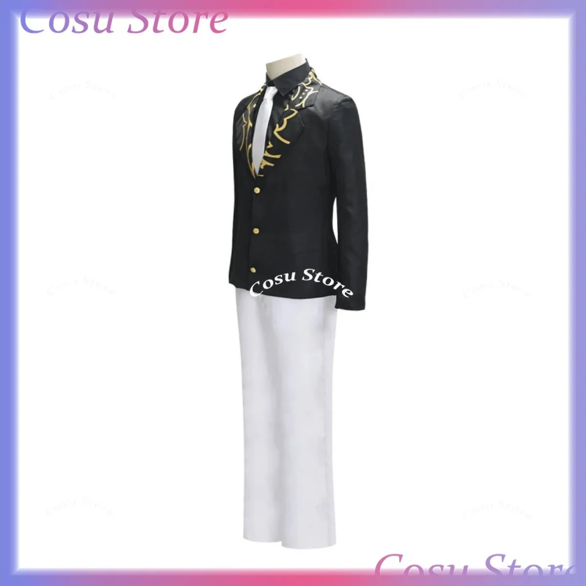 Anime Kibutsuji Muzan Cosplay Costume Wig Black Coat Uniform Shirt Formal Hat Full Set Man Woman Carnival Christmas Suit