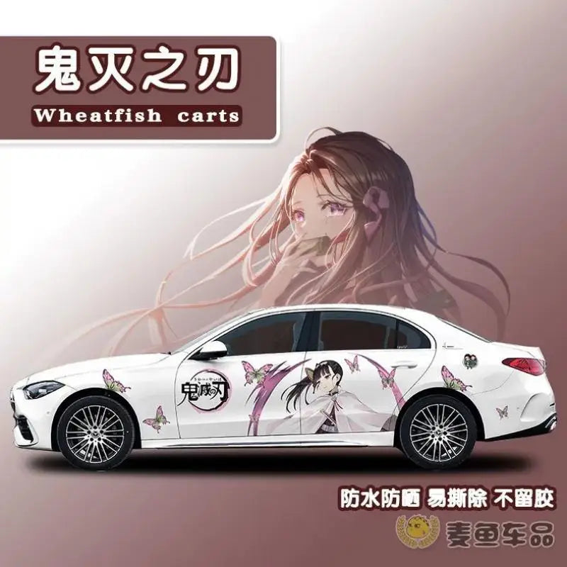 new Demon Slayer Sticker Car Body Decoration Car Clothes Diy Cute Kamado Tanjirou Kochou Shinobu Car Decoration Sticker Gift