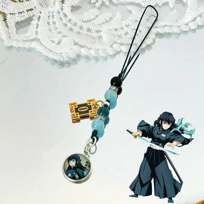 Anime Demon Slayer Periphery Hand Rope Tanjiro Kamado Giyu Tomioka Kyojuro Rengoku 15 styles Keychain Decorations Christmas Gift