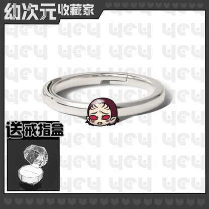 Demon Slayer Douma Tokitou Muichirou Tomioka Giyuu 2D Ring Fashion Personalized Cosplay Accessories Anime Original Niche Gift
