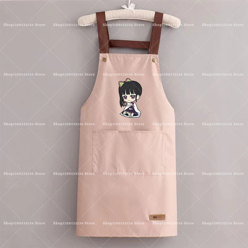 Demon Slayer Woman Apron Man Home Baking Restaurant Barbecue Beverage Apron Waterproof Oil Resistant Sleeveless Pinafor Hot Sell