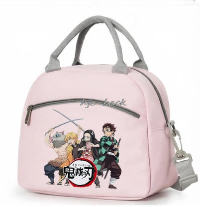 Hot Kamado Nezuko Demon Slayer Lunch Bag Student Lunch Box With Heat Preservation Function Large Capacity Portable Lunch Bag