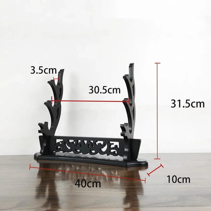 Wooden Katana Stand Holder Dragon Sword Storage Shelf Rack Support Display Japanese Katana Demon Slayer Sabre Cradle Organizer