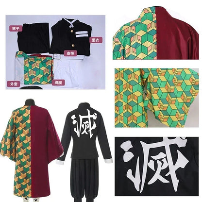 Anime  Demon Slayer Tomioka Giyuu Cosplay Costume Accessories Suit Uniforms Kimetsu No Yaiba  Costumes Wig Child Adult  Gift