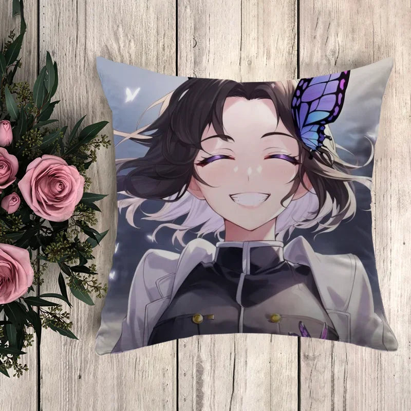 Pillow Demon Slayer Cushion Cover 45*45 Pillowcase Decorative Pillows for Sofa Pilow Cases Pillowcases 50x50 Car Decoration Body