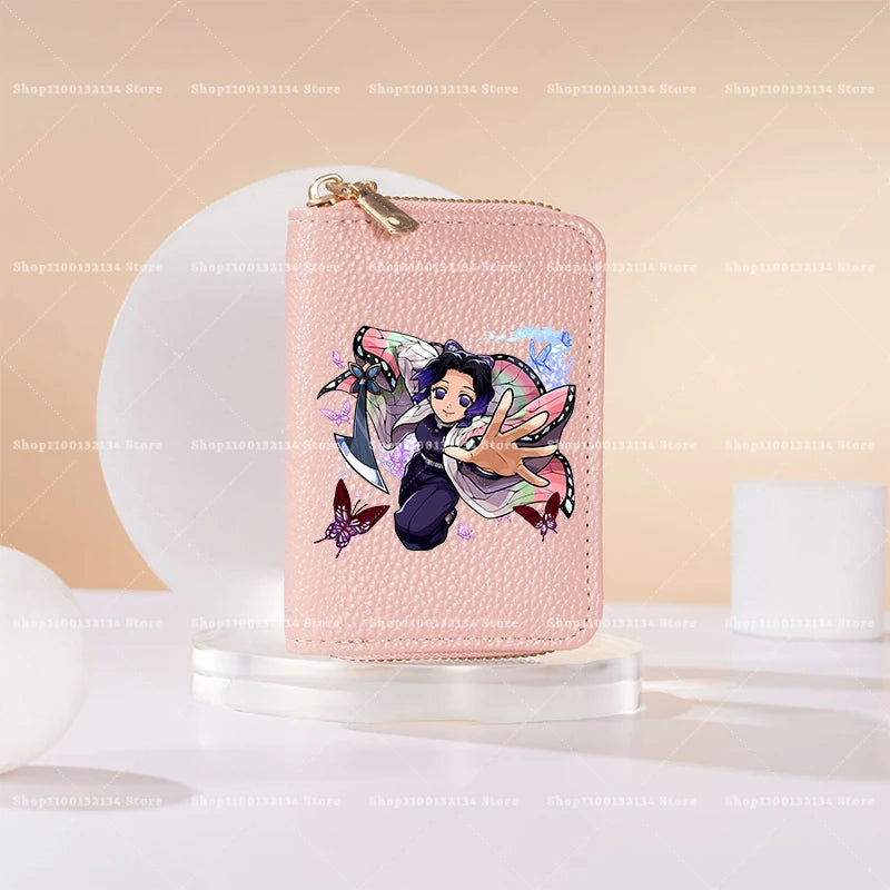 New Demon Slayer Wallet Woman Man Fashion Zipper Wallet Anime Cartoon Coin Purse Man Card Holder Fashion Money Bag Birthday Gift