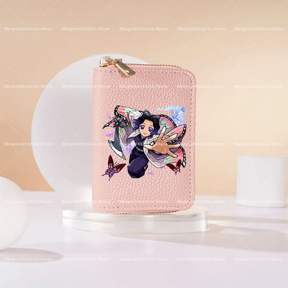 New Demon Slayer Wallet Woman Man Fashion Zipper Wallet Anime Cartoon Coin Purse Man Card Holder Fashion Money Bag Birthday Gift