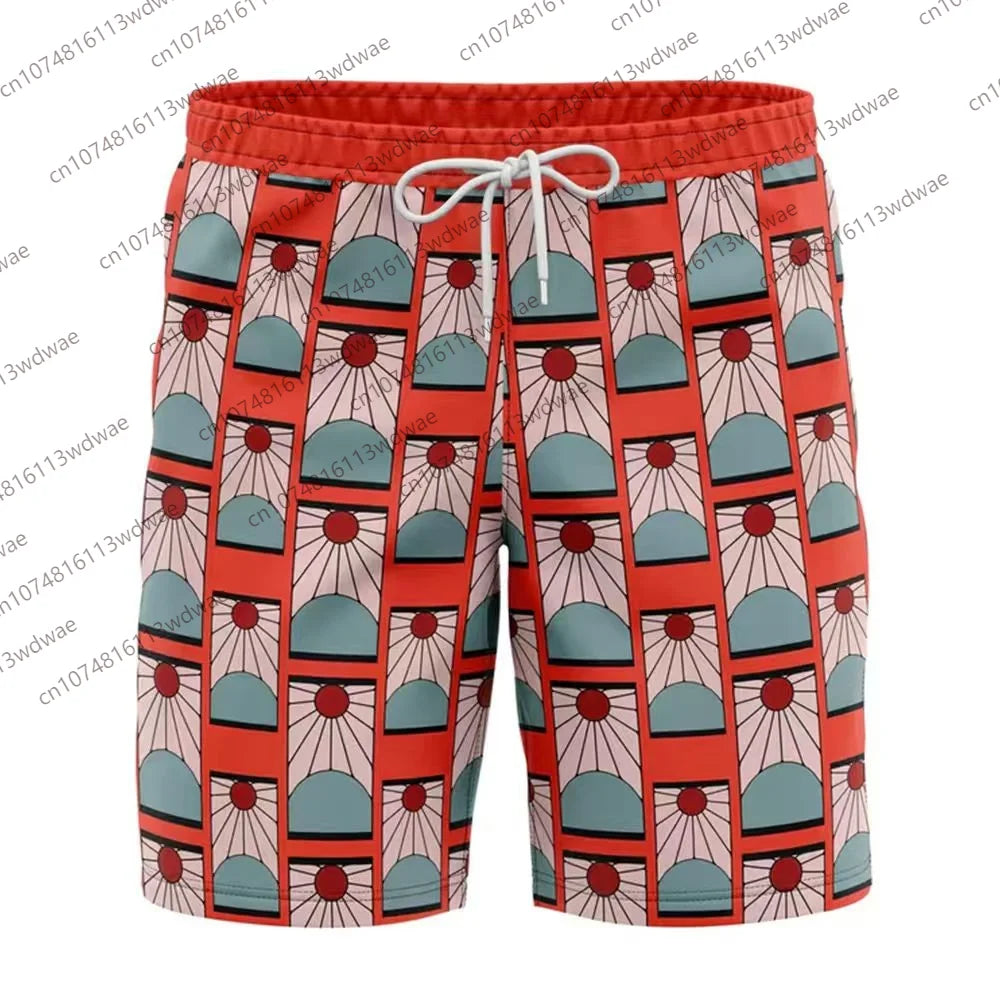 2026 Ghost Slayer Blade Shorts Men Demon Slayer Inspired Boardshorts Summer Beach Trunks Japanese Cosplay Bathing Suit Kid Short