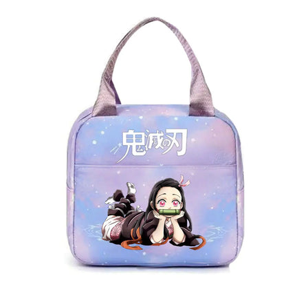 Demon Slayer nezuko kamado Tote Thermal Lunch Box Bag Women Office Student Bento Storage Insulation Bags Lunch Bag for Kid