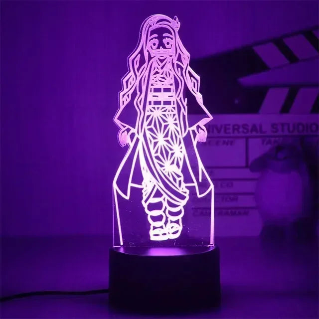 Kimetsu No Yaiba Nezuko Kamado Figure Led Night Light for Bedroom Decor Nightlight Kids Child Table 3d Lamp Demon Slayer Gift