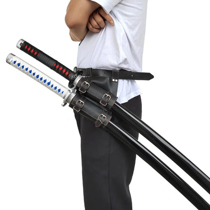Anime Demon Cosplay  1/2/3 Tier Set Katana Belt Sword Holster Waist Holder Knife Real Size Japanese Samurai Decor