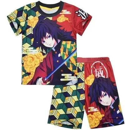 Demon Slayer Multiple Characters, Children's and Adults' 3D Printed Pajamas and Loungewear, Family Outing T-shirts, Shorts