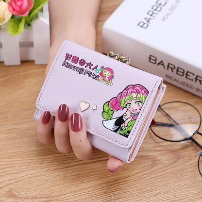 Demon Slayer Kanroji wallet anime two-dimensional Japanese all-in-one card bag children's coin purse ladies wallet cute gift