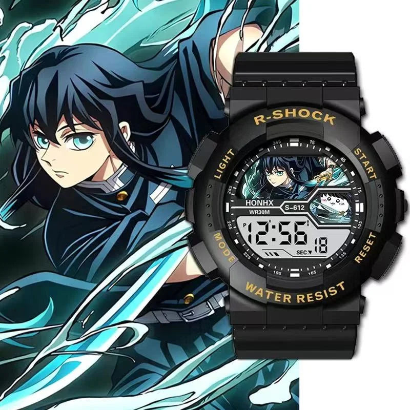 Anime Demon Slayer Sports Watches Tomioka Giyuu Kochou Shinobu Tokitou Muichirou Multifunction Waterproof Noctilucent Wristwatch