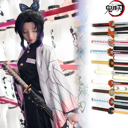 72/104cm Demon Slayer Sword Anime Kimetsu No Yaiba Cosplay Prop Tanjirou Shinobu Real Size Japanese Katana Samurai Sabre Gift