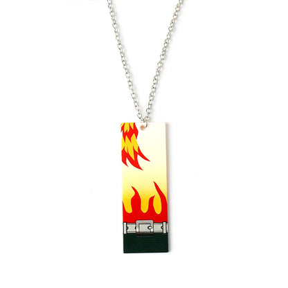 Japanese Anime Demon Slayer Necklace Kamado Tanjiro Pendant Acrylic Accessories Wholesale Cosplay Jewelry Gift for Fans