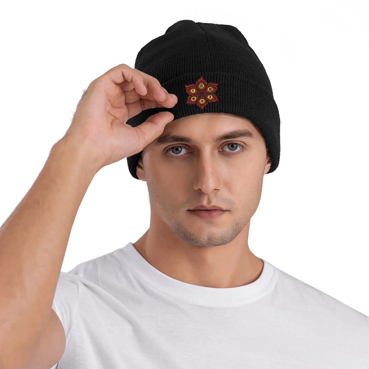 Demonic Eyes of Chaos demon slayer  Knit Beanie For Unisex  Winter Warm Bonnet Knitted Hat