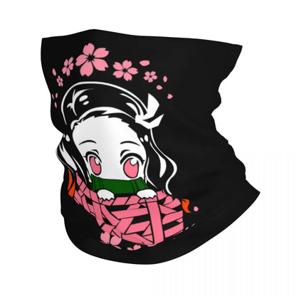 Custom Manga Demon Slayer Bandana Neck Gaiter for Hiking Camping Men Women Wrap Scarf Kimetsu No Yaiba Balaclava Warmer