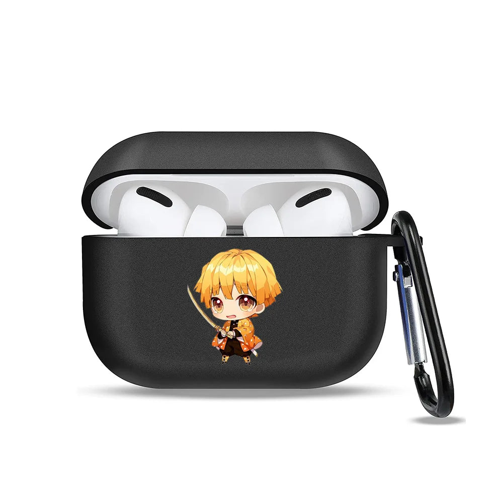 Anime Demon Slayer Earphone Protective Case for Apple AirPods 1 3 4 Pro 2 Bluetooth Earphones Protective Shell Cover Toys Gifts