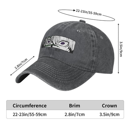 Wind pillar Sanemi Shinazugawa Demons Slayers Baseball Cap Retro Distressed Denim Headwear Outdoor Running Golf  Gift Caps Hat