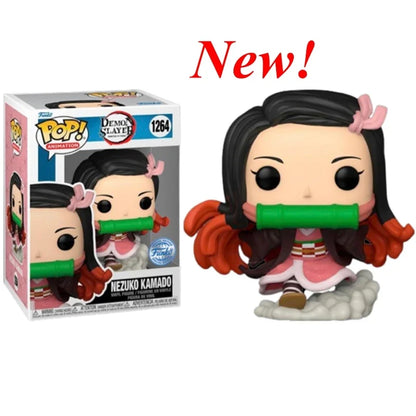 2026 Funko POP Demon Slayer Tanjiro 1304 Kanroji 1306 Rui 1307 Sanemi 1253 Nezuko 1254 Obanai 1395 Action Figures Model Toy Gift