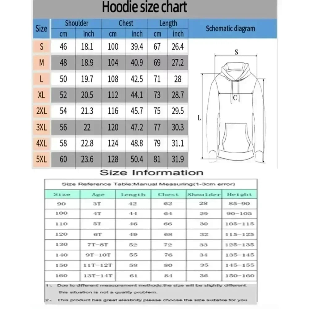 Demon Slayer Men's Hoodie Sweatshirt Gyomei Himejima Anime Spring Autumn Winter Boy Harajuku Long-sleeved Parent-child Outfit