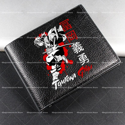 Demon Slayer Man Wallet Anime Print Short Wallets Portable Card Pack Fashion Zipper Coin Purse Adult Card Holder Male Money Bag
