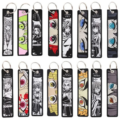 Anime Demon Slayer Blade Weaving Mark Keychain Trendy Fashion Hanging Rope Devil Access Control Pendant Office ID Pendant Gift